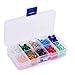 SROMAY 300Pcs 8mm Briolette Faceted Crystal Glass Beads for Jewelry Making Findings Assorted Colors with Bead Container