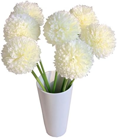 5 Pcs 19.7 Inch Hydrangea Ball Artificial Flowers Bouquets Real Touch Fake Flower for Home and Wedding Decoration (White)