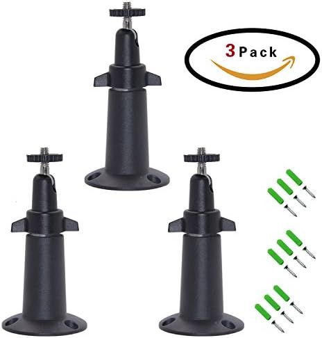 FIZZE Mount For Netgear Arlo Camera - 3 Pack Aluminum Never Rust Security Camera Wall Mount Adjustable Indoor Outdoor Mount for Arlo Pro or CCTV or DVR Have Same Interface - Black Color
