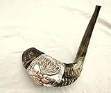 Rare 23.5" Half Polish Rams Horn Shofar With Silver