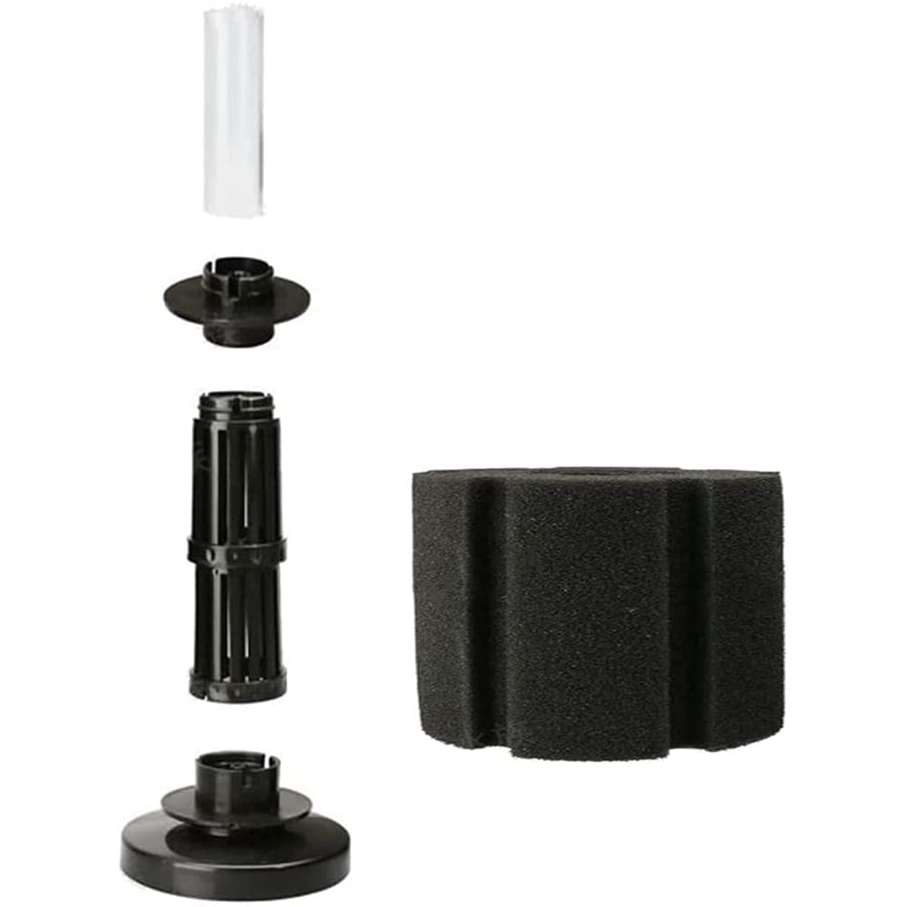 ANCLLO 2PCS XY-280 Fish Tank Aquarium Mini Cylinder Soft Biochemical Sponge Filter 2Pcs Black