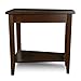 Laurent Solid Wood Recliner Wedge End Side Table with Shelf, Chocolate Cherry Brown, Perfect for Living Rooms, Bedrooms, and Small Spaces – Leick Home, 10502