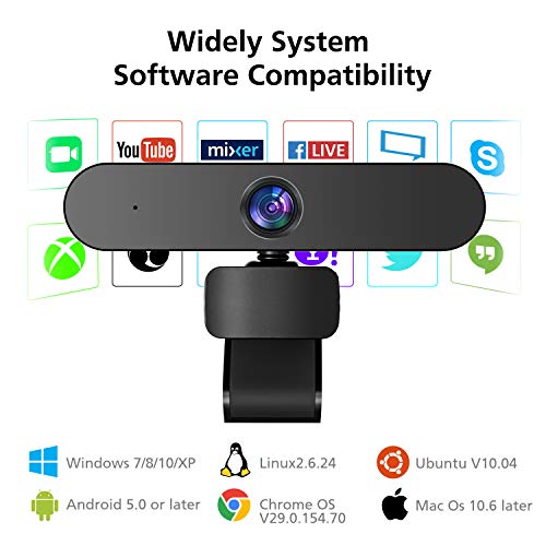 VVCAR 1080P Webcam with Microphone, Full HD Streaming Web Camera with Privacy Cover, Wide-Angle Lens Webcam for Video Conferencing, Calling and Recording, USB Web Cam for Mac OS X Win 10 8 7 XP