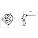 UHIBROS Diamond Shaped Earrings, Unisex Hypoallergenic Stainless Steel Earrings,Cubic Zirconia Stud Earrings Silver,1Pair
