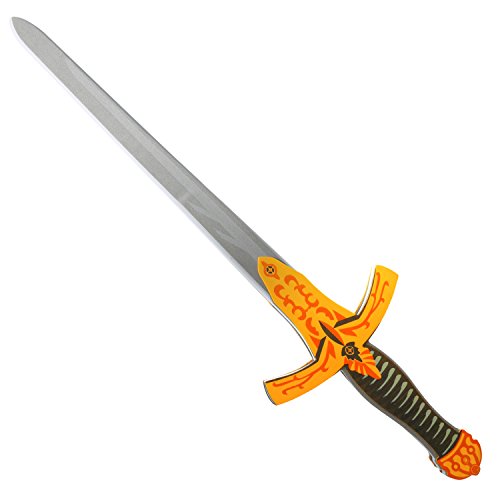 rainbow yuango Pack of 5 26" Assorted EVA Foam Swords Set Warrior Weapons Toy Pretend Playset for Kids Different Designs Including Golden Axe, Hammer, Samurai Swords - Thumbnail 5