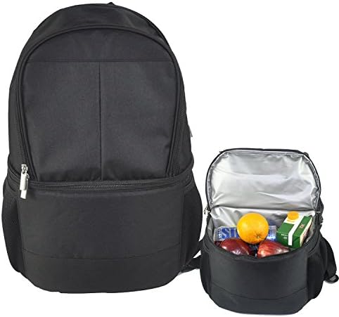 Outdoor Insulated Cooler Backpack,Lightweight Baby Diaper Bag With breastmilk storage Cooler,Water-resistant Daypack-Cooler Bag/Lunch Bag for Travel,Camping,Hiking-18inch,20Cans (Black)HKBUYEASY