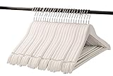 A1 Hangers white wooden hangers (Set of 24) PACK clothes hangers for coat hanger and suit hangers
