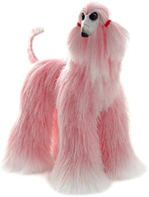 Pink White Collectible Afghan Hound Poseable Miniature Cute Plush Art Doll Needle Felted Dog