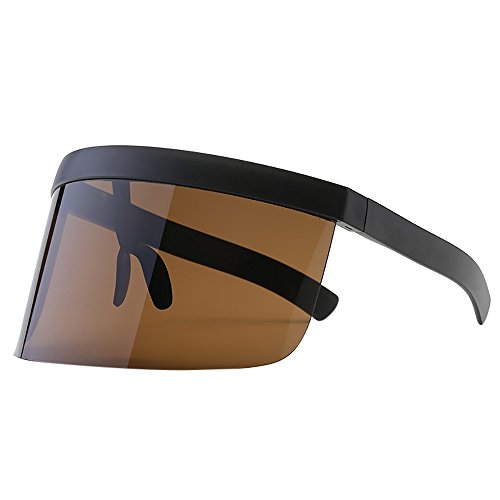 YEZIJIN Women Man Vintage Transparent Single Big Lens Sunglasses Eyewear Sun-Proof Retro - Thumbnail 3