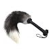 Adult Black Tail Flogger Whip By Elstey White Fox Hair Adult Play Whip White Hair Black Tail Whip Adult Fun Toys