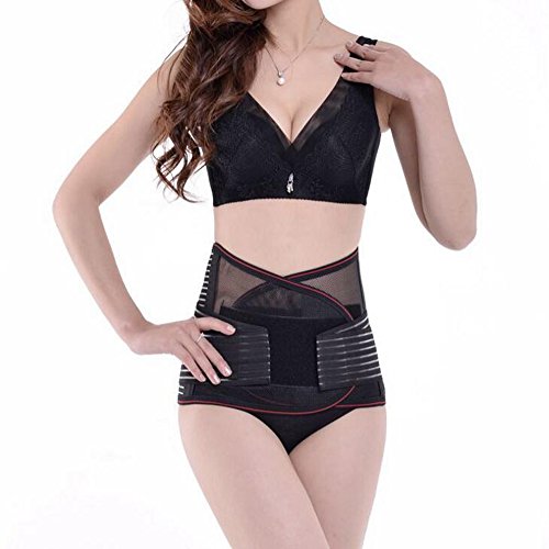 Elastic Summer Use Back Brace and Support Belt with Dual Adjustable Strap and Breathable Mesh Panels for Injury Prevention and Pain Relieves by ESTGO (L)