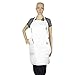 DALIX Apron Commercial Restaurant Home Bib Spun Poly Cotton Kitchen Aprons (2 Pockets) in White