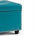 Simpli Home 3AXCOT-239-MBU Hamilton 48 inch Wide Traditional  Storage Ottoman in Mediterranean Blue Bonded Leather
