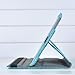 Ctech 360 Degrees Rotating Stand (Blue) Stylish Embossed Flowers Case for iPad 3 / The New iPad (3rd Generation) /iPad 2, Supports Smart Cover Wake/Sleep Function