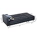 HOMCOM Twin Size Faux Leather Convertible Sofa Bed with Storage Ottoman, Steel Frame, and 2 Pillows, Black
