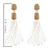 VK Accessories Bead Fringe Dangle Earrings Soriee Drop Earrings Beaded Tassel Ear Drop Pearl White 3