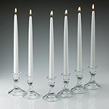 White Taper Candles 12 Inch Tall 3/4 Inch Thick Set of 12 Burn 10 Hours