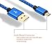 WITPRO Micro USB Cable 6-Feet, Nylon Braided and Gold-Plated USB-A To Micro-B Data/Charging Cord For Android Phones, Samsung Galaxy S6/S7 Edge, LG G3/G4, HTC, (Pack-2) Blue/Red