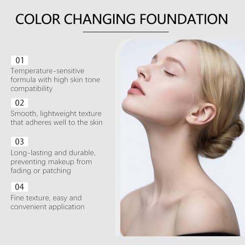 Color Changing Foundation Korea, 2026 New Skin Tone Adapting Liquid Foundation, Moisturizing Concealer Brighten Foundation for Self Adjusting Natural Finish All Skin Types (2Pcs)