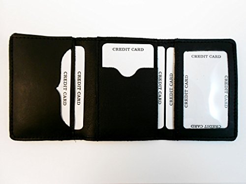 Hilltop Leather Company Mens Handcrafted Leather Trifold Wallet Peace Sign