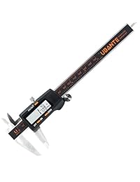 ubante calidad calibre Digital electrónico pulgada Metric fracciones conversión 0   6 inch 150 mm. cuerpo de acero inoxidable Naranja Negro visualización LCD extragrande, apagado automático, muestra herramienta de medición