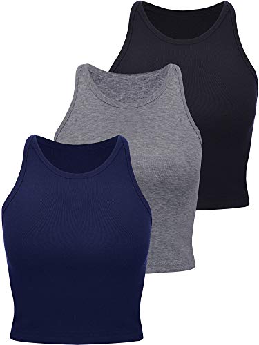 Boao-3-Pieces-Womens-Cotton-Basic-Sleeveless-Racerback-Crop-Tank-Top-Sports-Crop-Top-for-Lady-Girls-Daily-Wearing