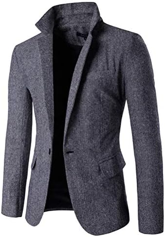 Men Suit Blazer Jacket Casual Slim Fit One Button Prom Tuxedo Coat Outwear