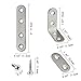 Corner Brace - LANMOK 20 Sets Silvery Metal Straight Steel Braces Joint Stainless Steel Right Angle Bracket Fastener for Wood Chair Bookshelf Board Window Furniture