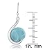 Sterling Silver Larimar Blue Earrings for Women - Natural Larimar Jewelry for Women - Beautiful Blue Larimar Stones - Hypoallergenic Dangle Round Larimar Earrings for Women