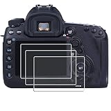 PCTC Screen Protector Tempered Glass Compatible for Canon EOS 5DIV 5D IV 5D4 5DIII 5D III 5D3 5DV 5D5 (3 Packs) (5D IV)