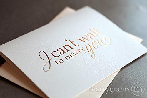 I Can't Wait to Marry You Rose Gold Foil Wedding Day Card for Bride or Groom