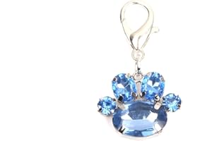 XKSRWE Bling Rhinestones Paw Charm Pendant Jewelry for Pet Dog Cat Puppy Necklace Collar Accessory