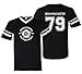 Adult Supernatural Dean Winchester 79 2-SIded Jersey (Small, Black)