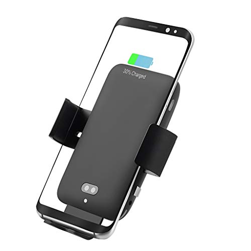 Fheaven Wireless Car Charger Mount, Voice Activate Auto Clamping Qi 10/7.5W Fast Charging For Samsung S10 S9 S8 Note 9 (Black a) - Thumbnail 6