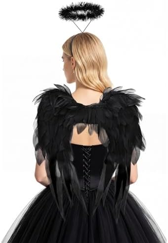 Amazon.com: Black Angel Wings Adult Costume Accessory : Clothing