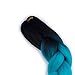 Forevery Braiding Hair Synthetic Ombre Hair Braiding Extensions High Temperature Fiber Crochet Twist Braids Black to Cyan Ombre Color (24