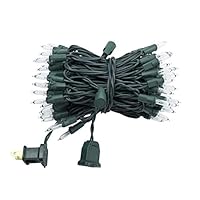 KPROE 100LED Clear Green Wire Christmas Lights Set Christmas Decorations, End to End Connection