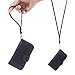 S4 Mini Case, Wisdompro Premium PU Leather 2-in-1 Protective Folio Flip Wallet Case with Credit Card Holder Slots and Wrist Lanyard for Samsung Galaxy S4 Mini (NOT S4 FIT) -Black with Lanyard