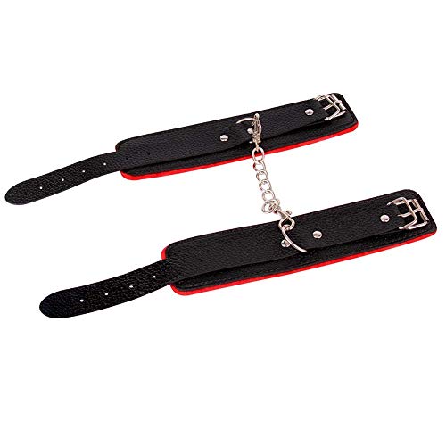 Aomeiter Handcuffs, Leather Handcuff Soft Handcuffs Comfortable Wrist and Ankle Cuffs - Thumbnail 2