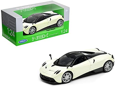 Pagani Huayra Pearl White with Black Top 1/24-1/27 Diecast Model Car by Welly 24088W