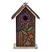Topadorn Wooden Birdhouse Carved Floral Bird House for Outdoor Yard Garden Porch Patio Country Decor,Brown Hanging Bird House