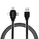 Artchros 3 in 1-Apple Lightning, Micro USB, Type C to USB Charging & Sync your Samsung S7 / Samsung S7 Edge, Nexus 6 , Motorola Droid Turbo, Moto X 2014, LG G5 / HTC One M9- 3.3Ft/1M-Black