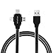 Artchros 3 in 1-Apple Lightning, Micro USB, Type C to USB Charging & Sync your Samsung S7 / Samsung S7 Edge, Nexus 6 , Motorola Droid Turbo, Moto X 2014, LG G5 / HTC One M9- 3.3Ft/1M-Black