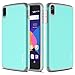 OneTouch Idol 3 (5.5) Case, RANZ Grey with Aqua Blue Hard Impact Dual Layer Shockproof Bumper Case For Alcatel OneTouch Idol 3 (5.5)