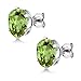 Gem Stone King 2.60 Cttw Green Peridot Stud Earrings For Women Men | 925 Sterling Silver | Gemstone Birthstone | Oval 8X6MM | Fine Jewelry Gifts for Her Mom Women Wife
