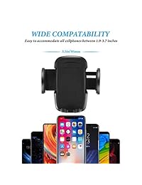 Marrrch Soporte de teléfono para coche, más nuevo 360 grados [distancia ajustable] soporte de teléfono móvil manos libres para coche compatible con iPhone Xs XS MAX XR X 8 8Plus 7 7Plus, Galaxy S7 S8 S9 S10 y más