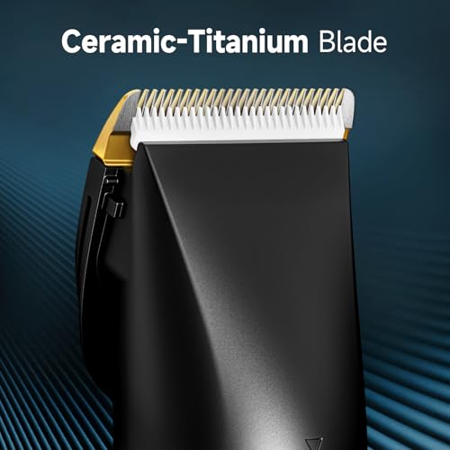 2-in-1 Beard Trimmer and Hair Clipper for Men,Detachable Ceramic-Titanium Blade Shaver with 9 Length Settings and Non-Slip Matte Grip