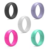 Teak, Women's Silicone Wedding Ring. Rubber Wedding Band for Every Day Use, Yoga, Training, Sports, Military, Work, Travel and Outdoor Activities!