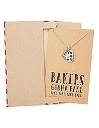 Quan Joyería Regalos para mamá cucharas medidoras en tarjeta de cita divertida, acero inoxidable, 16.0 in a 18.0 in