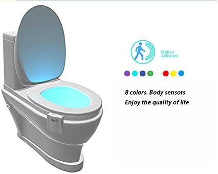 Homily 8 Color Motion activated toilet bowl light 8 Colors Bowl Bathroom Night Light Lamp LED Light Human Motion Sensor Automatic Toilet Seat